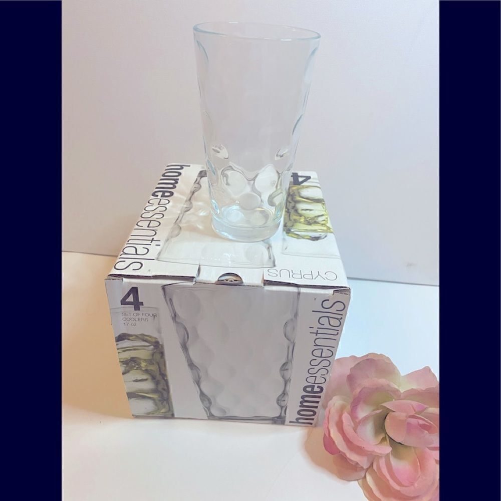 🌸Home Essentials Set of four  17oz cooler glasses